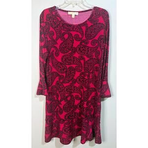 Michael Michael Kors‎ Azalea Floral Paisley Print Flounce Dress Size Large